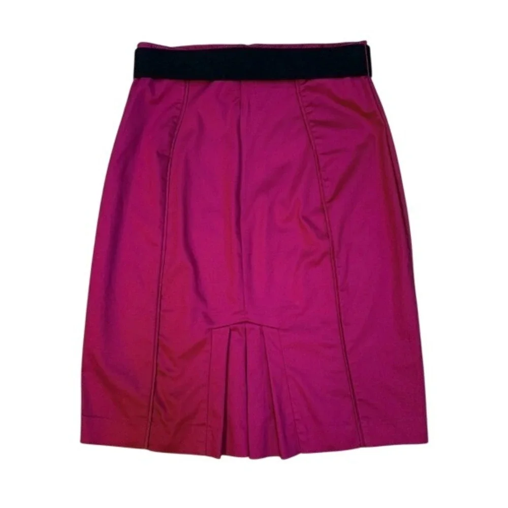 Worthington Women's Size 12 Magenta Pencil Skirt Belted Pleated Business Casual‎